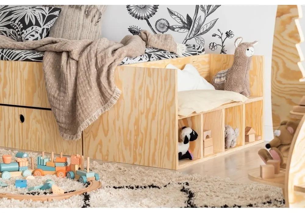 Детско разтегателно легло с място за съхранение в естествен цвят 90x200 cm LUNA A - Adeko
