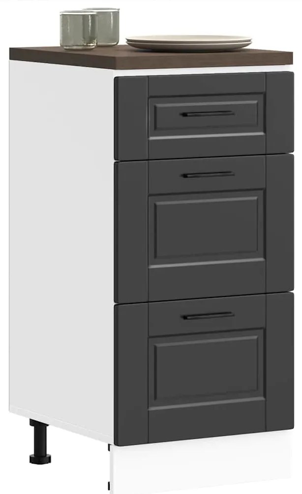 854221 vidaXL Кухненски шкаф "Porto", черен, инженерно дърво