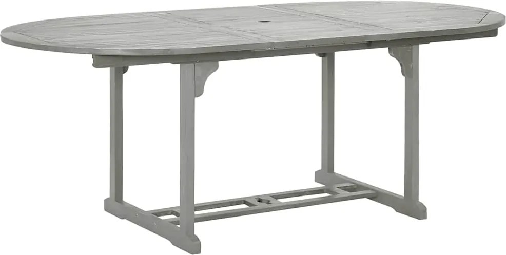 47277 vidaXL Градинска маса, сива, 200x100x75 см, акация масив