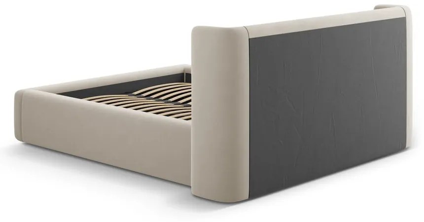 Бежово двойно легло 140x200 cm тапицирано с място за съхранение с включена подматрачна рамка Jason – Windsor & Co Sofas