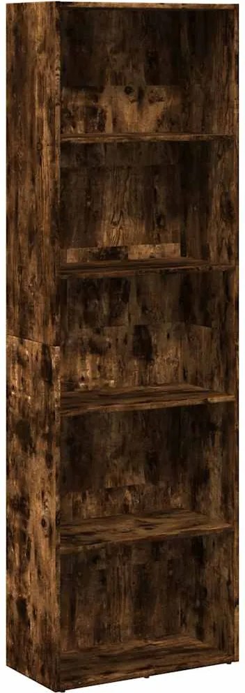 857921 vidaXL Библиотека, опушен дъб, 60x30x189 см, инженерно дърво