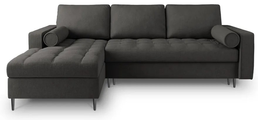 Тъмно сив ъглов разтегателен диван , ляв ъгъл Santo - Milo Casa