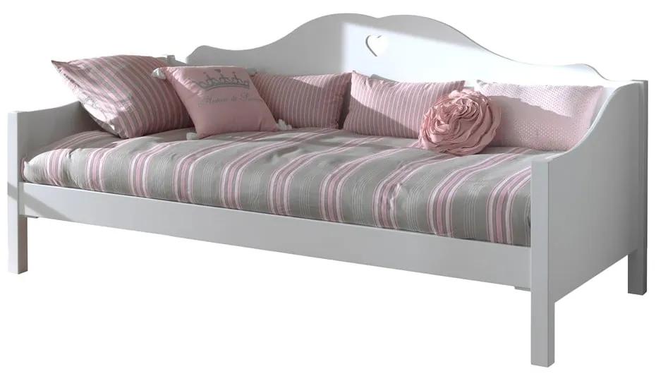 Бяло разтегателно детско легло от масивен бор с място за съхранение 90x200 cm AMORI – Vipack