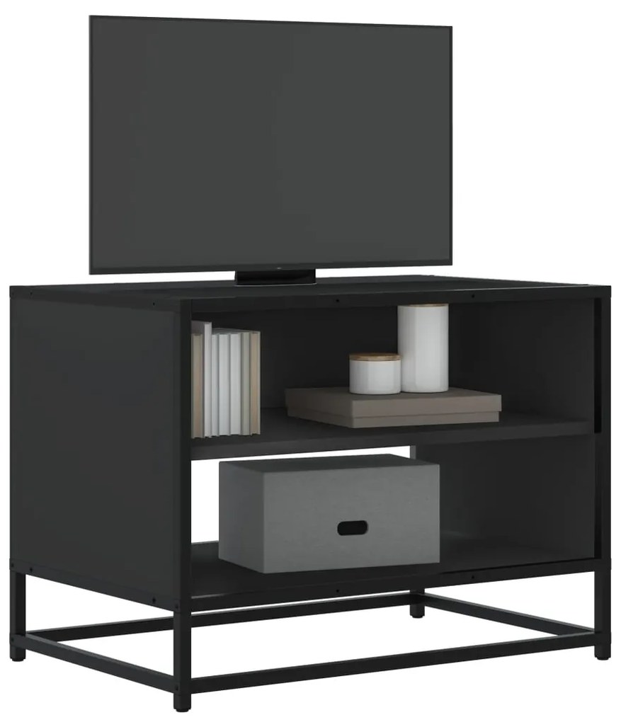 848879 vidaXL ТB шкаф, черен, 61x40x46 см, инженерно дърво и метал