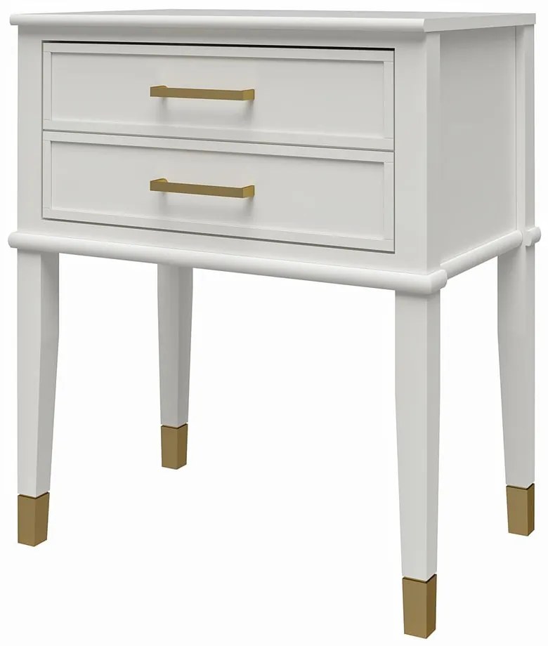 Бяло нощно шкафче Westerleigh – CosmoLiving by Cosmopolitan