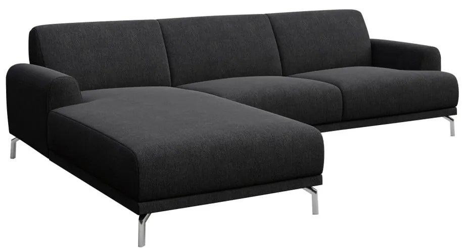 Антрацитно сив ъглов диван , ляв ъгъл Puzo - MESONICA
