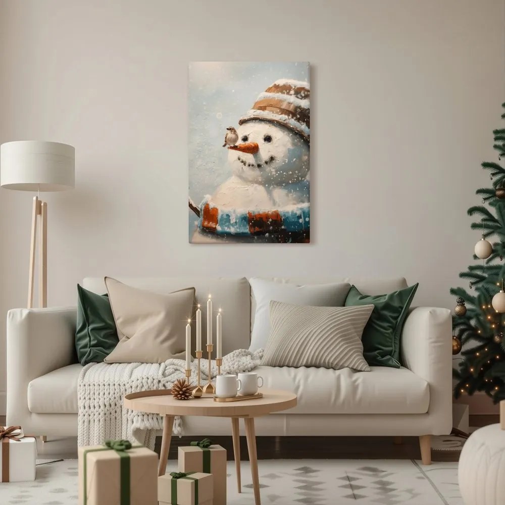 Картина на платно – Коледна приказка със снежен човек