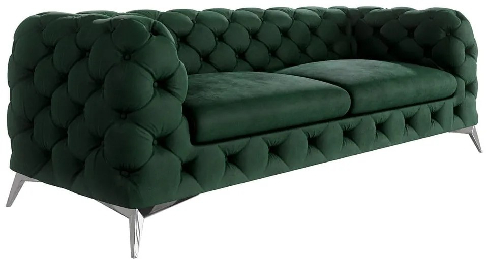 Тъмнозелен кадифен диван 225 cm Chelsea – Ropez