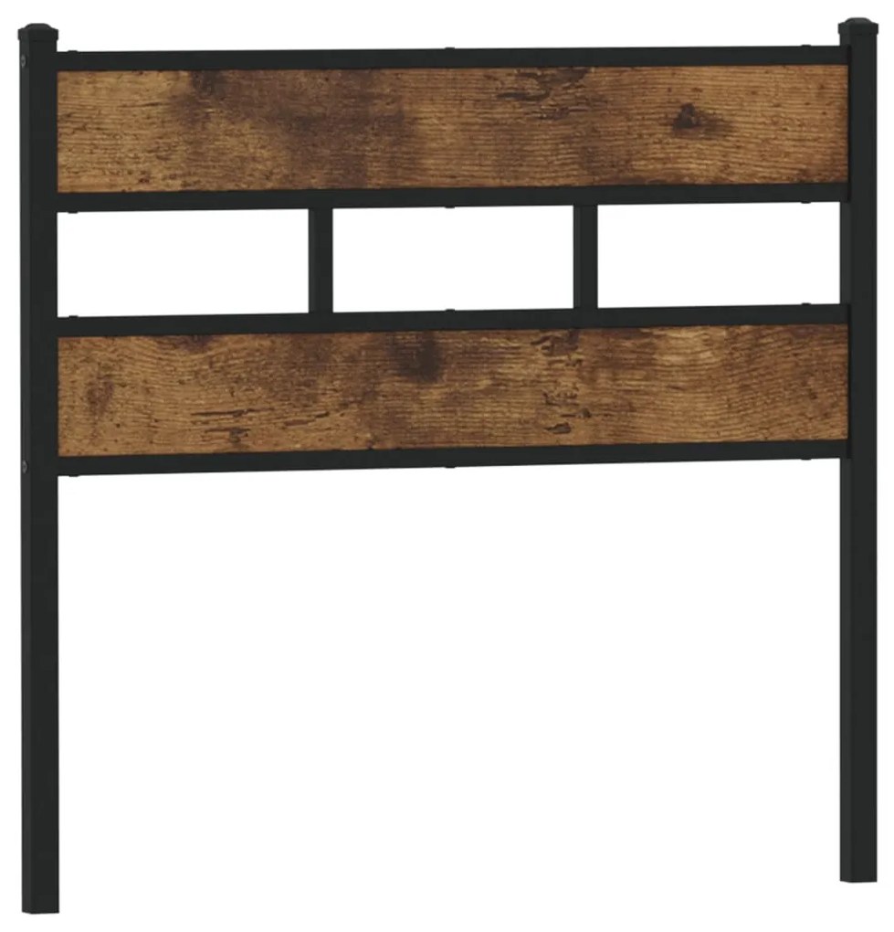 4017079 vidaXL Резервна табла за легло, опушен дъб, 75 см, желязо и инженерно дърво