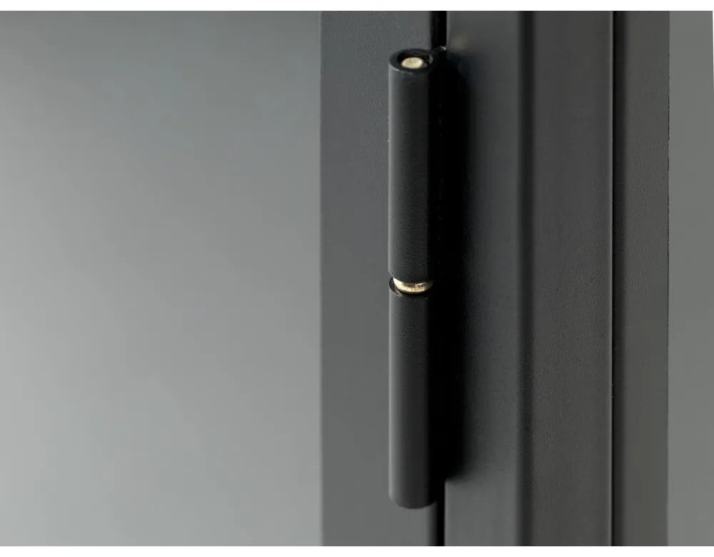 Черна метална витрина 58x160 cm Carmel – Unique Furniture