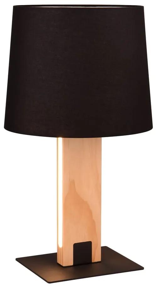 LED настолна лампа в черен и естествен цвят с текстилен абажур (височина 50 см) Rahul - Trio