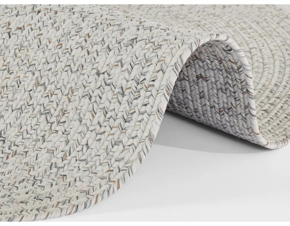 Бял/бежов кръгъл външен килим ø 200 cm - NORTHRUGS