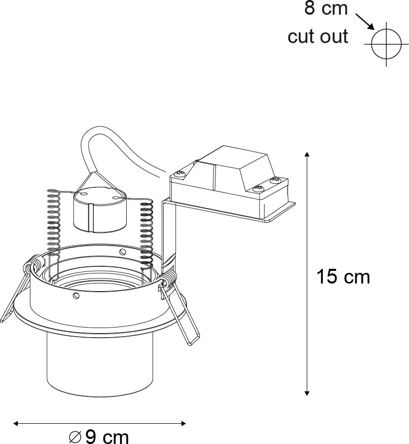 Модерно вградено прожекторно осветление бежово GU10 50mm кръгло регулируемо - Installa