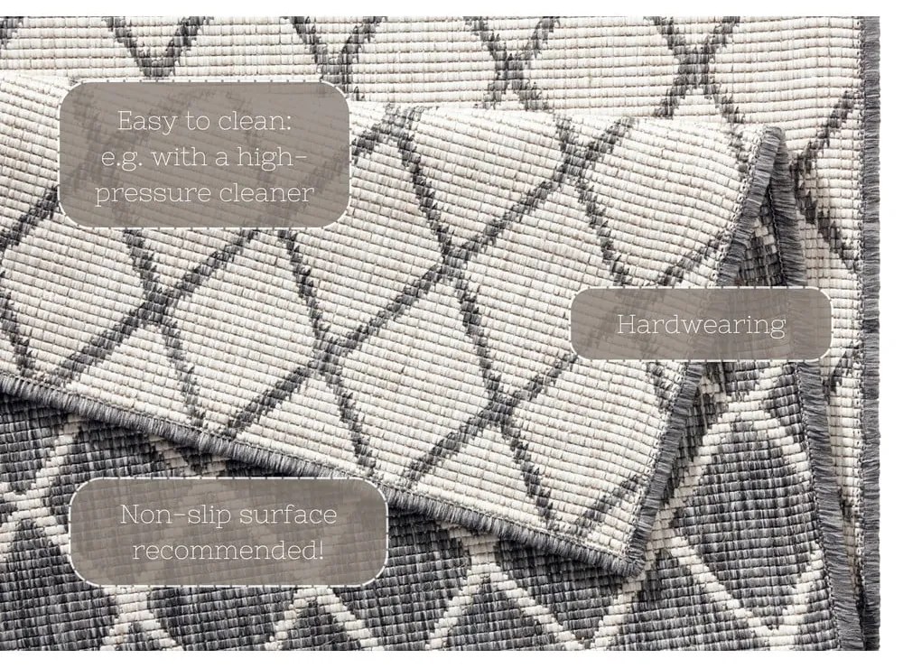 Сив и кремав килим на открито , 160 x 230 cm Malaga - NORTHRUGS