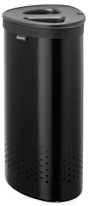 Кош за пране Brabantia Selector 1008917, 55 л, 2 отделения, Вентилационни отвори, Пълнене без отваряне, Черен