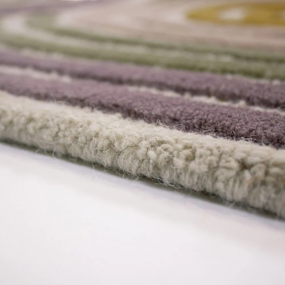 Зелен ръчно изработен вълнен килим 160x230 cm Spiral Shaped – Flair Rugs