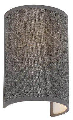Модерна стенна лампа сива - Simple Drum Jute