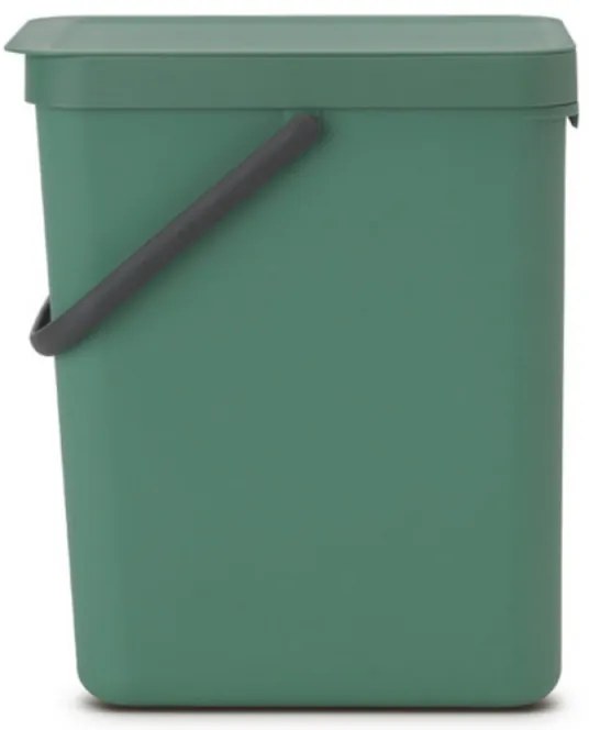 Кош за разделно събиране на боклук Brabantia Sort&Go 1003236, 25 л, Дръжка, Възможност за стенен монтаж, Тъмнозелен