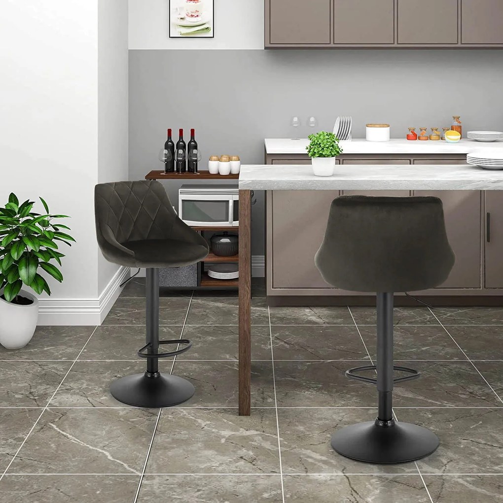 Бар стол Velluto-черен (2) парчета