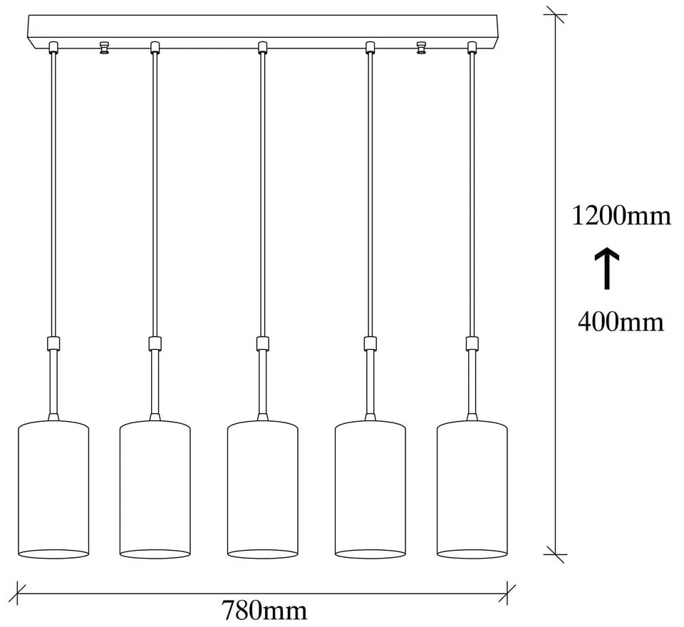 Висяща лампа за 5 крушки в златист цвят Kem - Opviq lights
