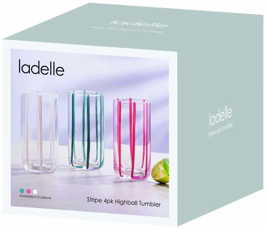 Стъклени чаши в комплект от 4 бр. 450 ml Stripe – Ladelle