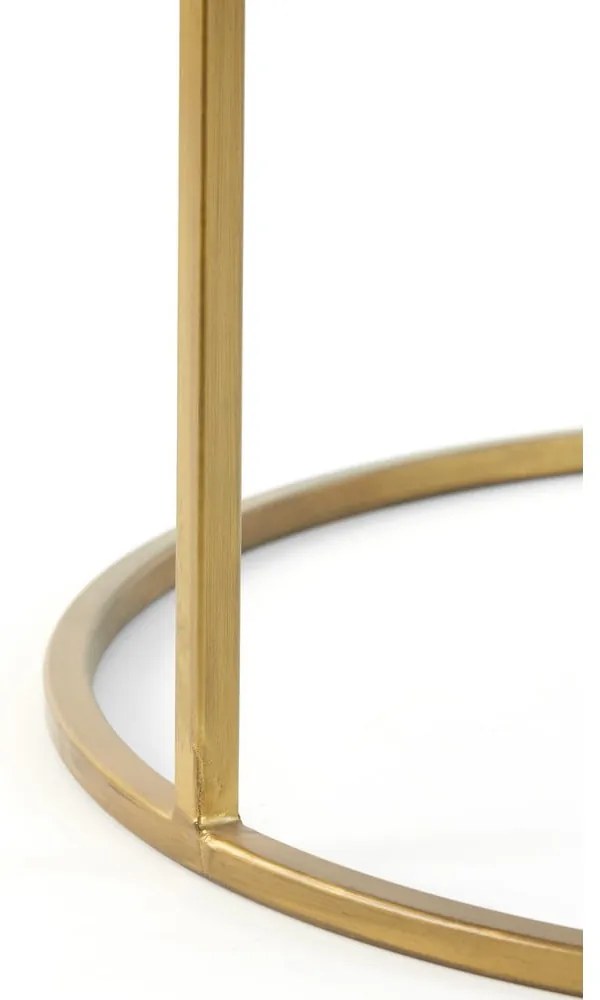 Стъклени кръгли масички за кафе в комплект от 2 бр. в златисто ø 75 см Duarte - Light &amp; Living