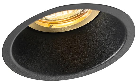 Комплект от 6 модерни вградени прожектора черни със злато, въртящи се и накланящи се - Alloy