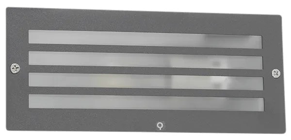 Модерна вградена лампа тъмно сива IP44 - Hurricane