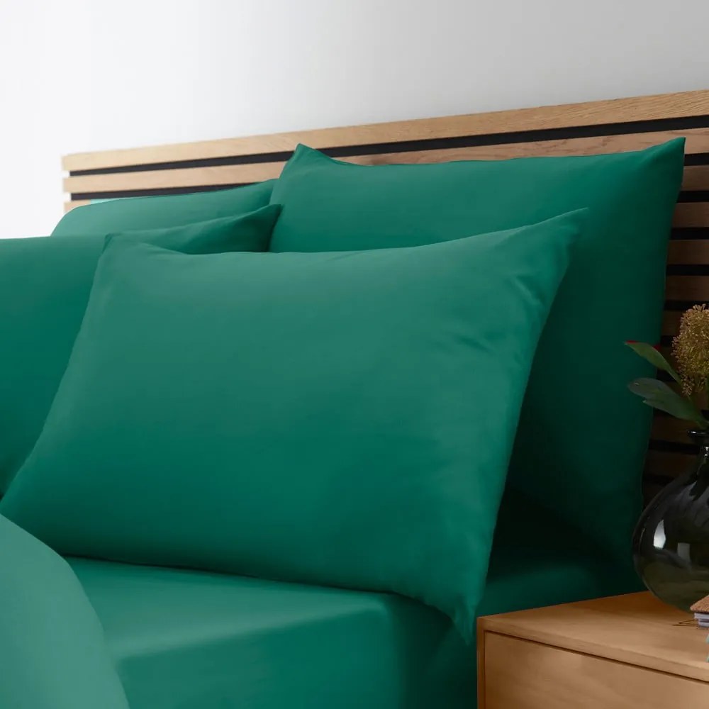 Тъмнозелено единично спално бельо от микрофибър 135x200 cm So Soft Easy Iron – Catherine Lansfield