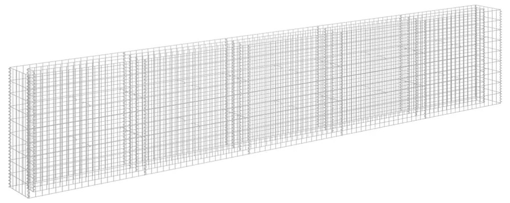 Габион повдигната леха, поцинкована стомана, 450x30x90 cм