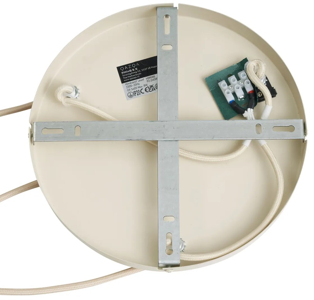 Ретро висящ полилей бежов с матирано стъкло 3-светлинен - Феде