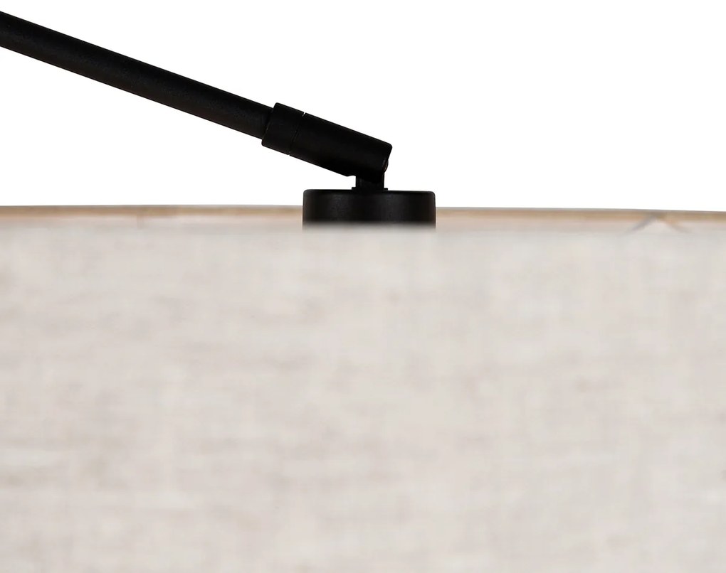 Подова лампа черна със светло сив абажур 50 см регулируема - Editor