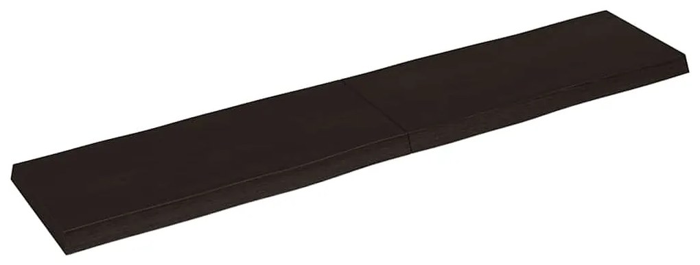 364041 vidaXL Плот за маса тъмнокафяв 180x40x(2-6) см обработен масивен дъб