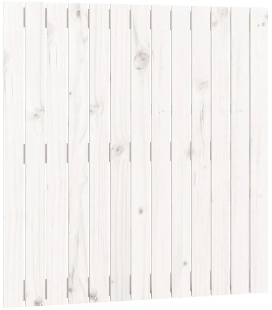 824904 vidaXL Стенна табла за спалня, бяла, 82,5x3x90 см, борово дърво масив