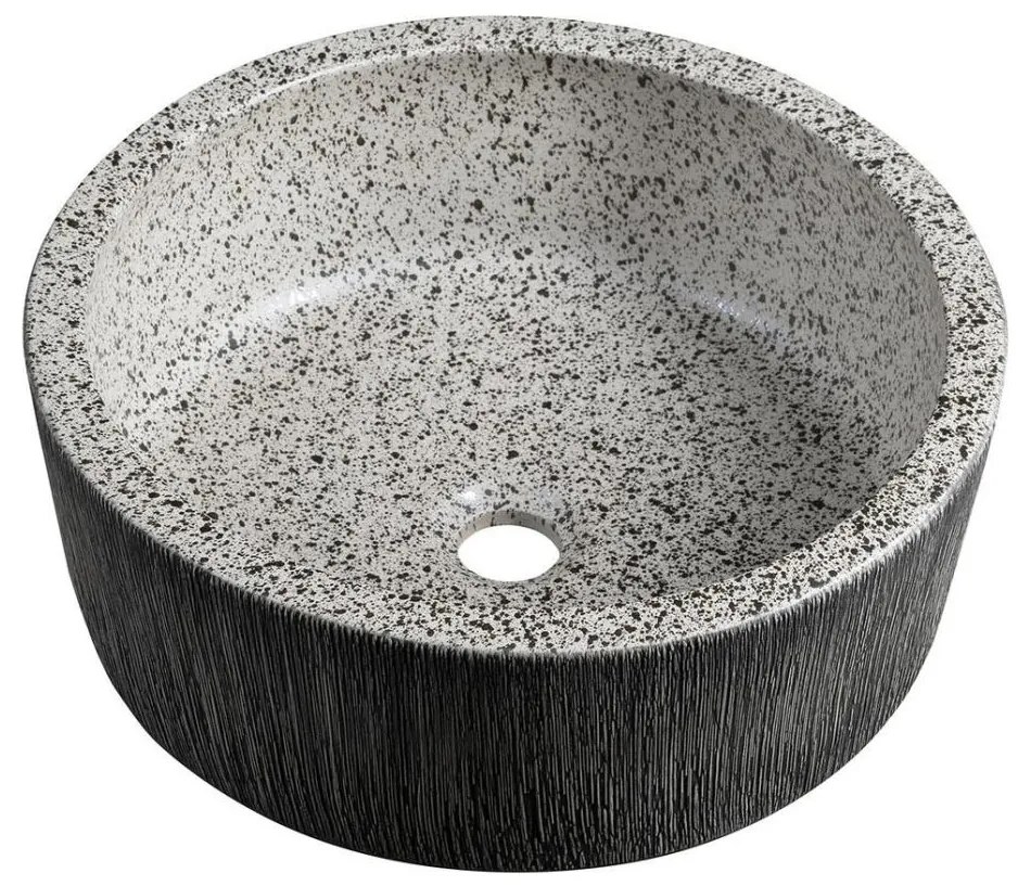 Sapho - Мивка за плот PRIORI, диаметър 41 см, бяла/сива