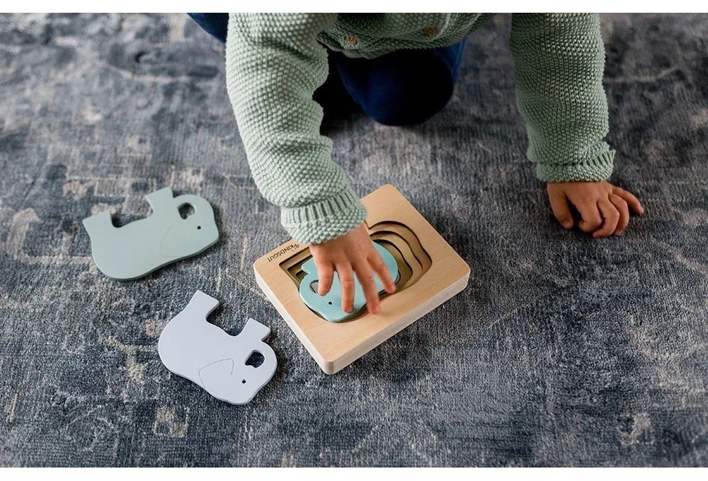 Дървен детски пъзел Слонче - Kindsgut