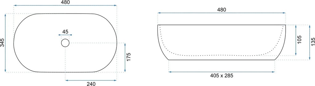 Умивалник за плот Rea Amelia Saturn 48