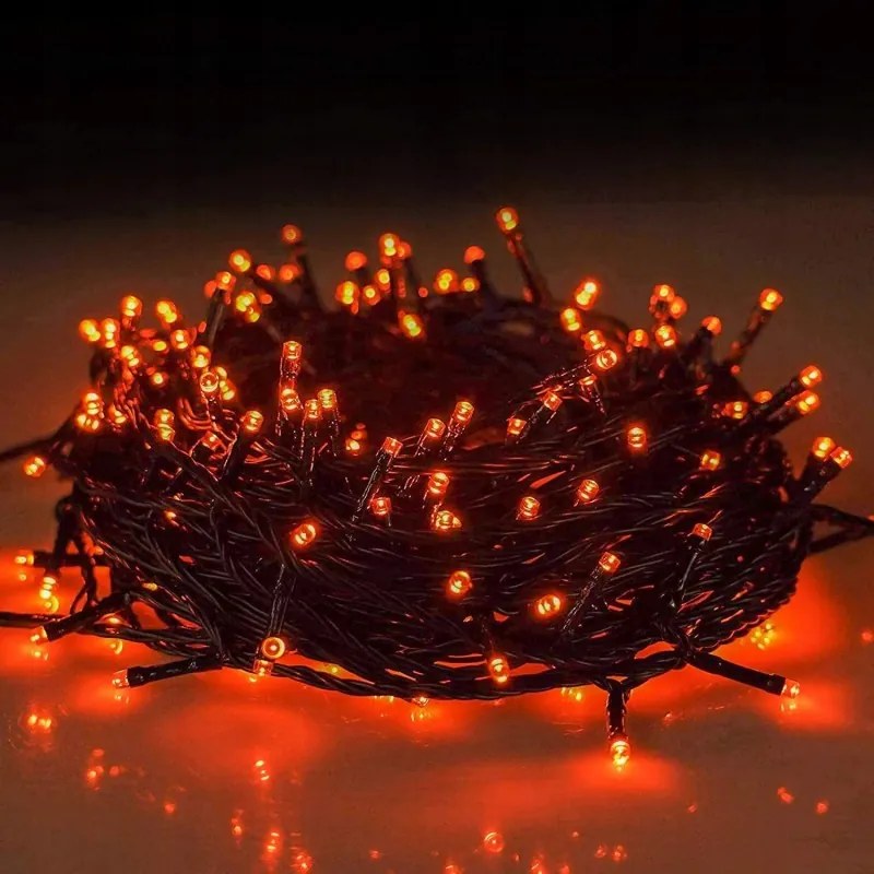Коледни лампички за вътрешно, различни дължини - червени 300 LED/22 m