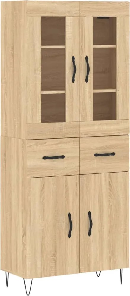 3198564 vidaXL Висок шкаф, дъб сонома, 69,5x34x180 см, инженерно дърво