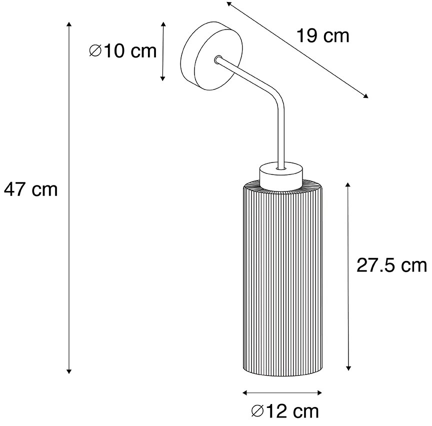 Стенна лампа в стил Арт Деко злато със стъкло - Laura