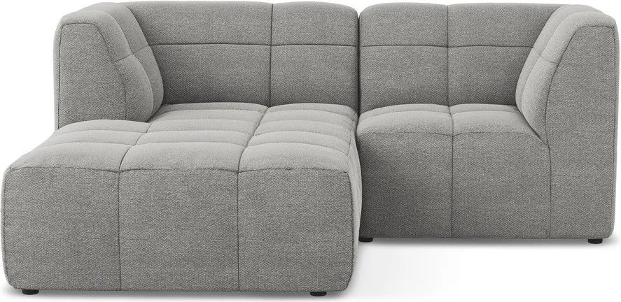 Сив ъглов диван от прежда с примки от букле (ляв ъгъл) Aloha – Makamii