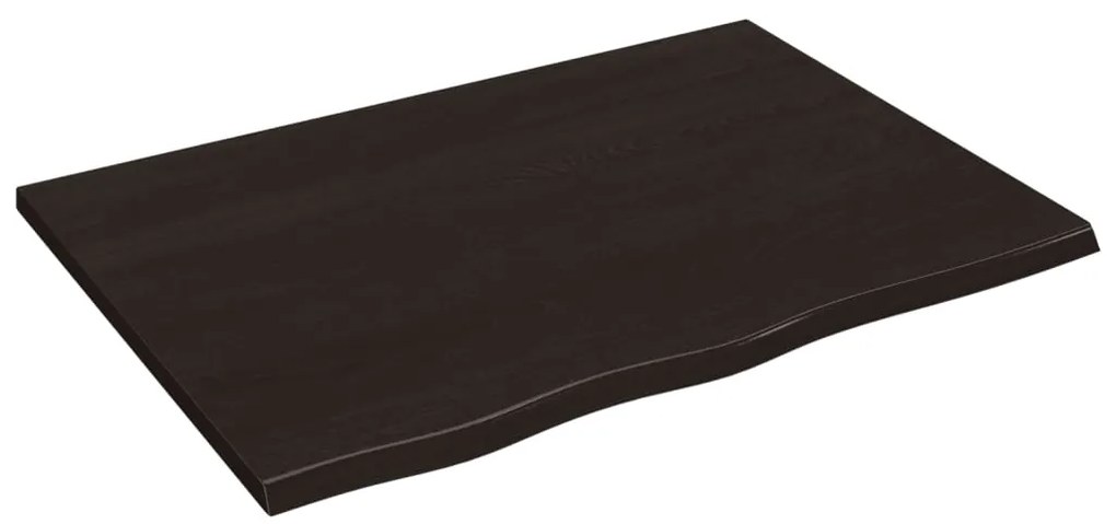 3156422 vidaXL Плот за маса тъмнокафяв 80x60x2 см обработен масивен дъб