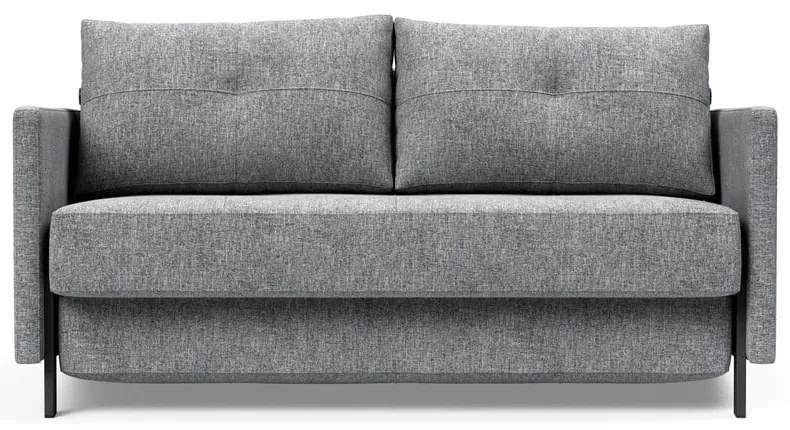 Сив разтегателен диван с подлакътници Twist Granite, 100 x 154 cm Cubed - Innovation