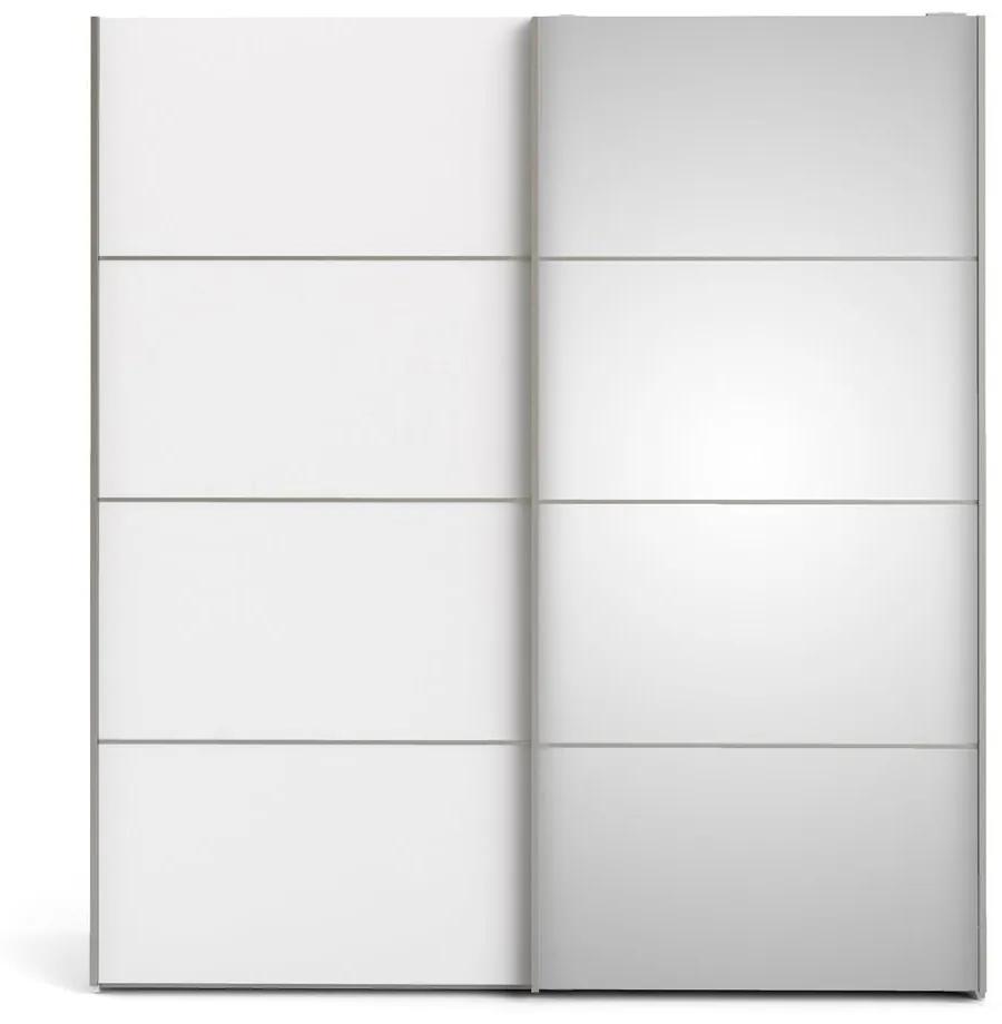 Бял гардероб с огледало и плъзгащи се врати 182x202 cm Verona - Tvilum
