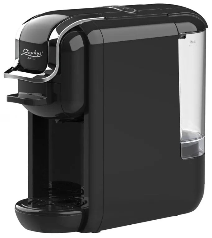 Еспресо машина ZEPHYR ZP 1171 L, За капсули и мляно кафе 3в1, 1450W, 19 бара, Черен