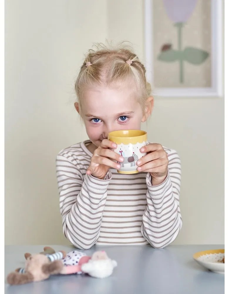 Жълта/кремава глинена детска чаша 150 ml Celebrate – Bloomingville Mini