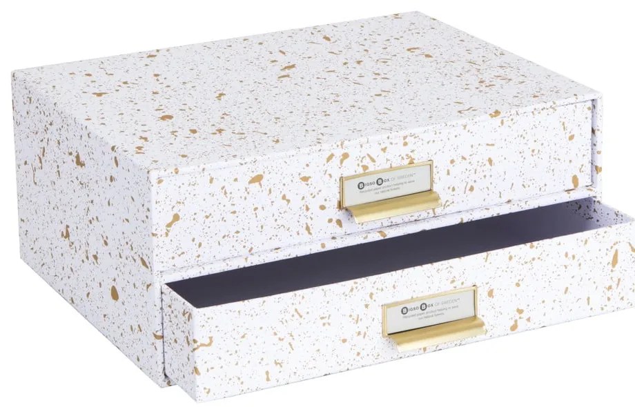 Кутия за чекмеджета с 2 отделения в златисто и бяло Birger - Bigso Box of Sweden