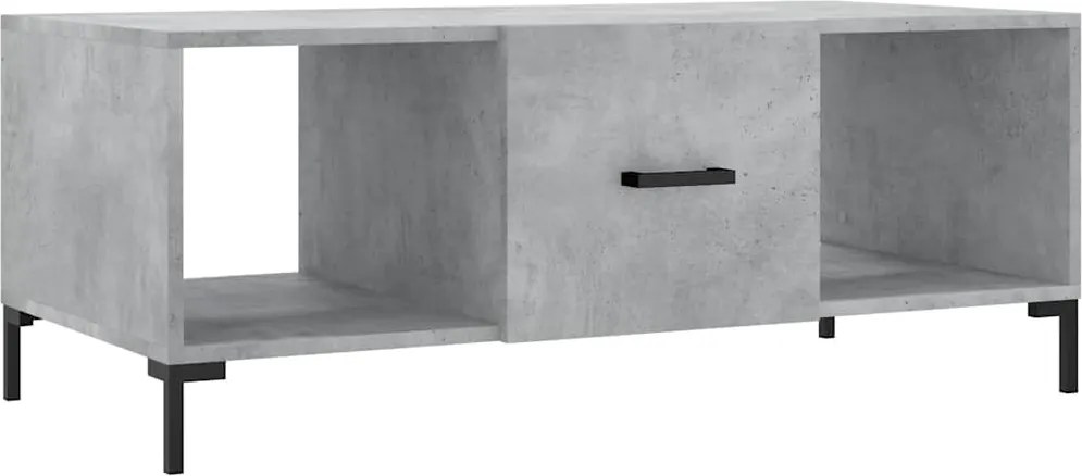 829304 vidaXL Кафе маса, бетонно сива, 102x50x40 см, инженерно дърво