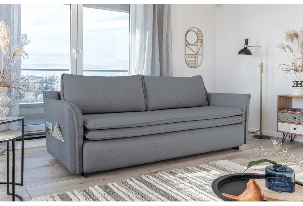 Сив разтегателен диван Charming Charlie - Miuform