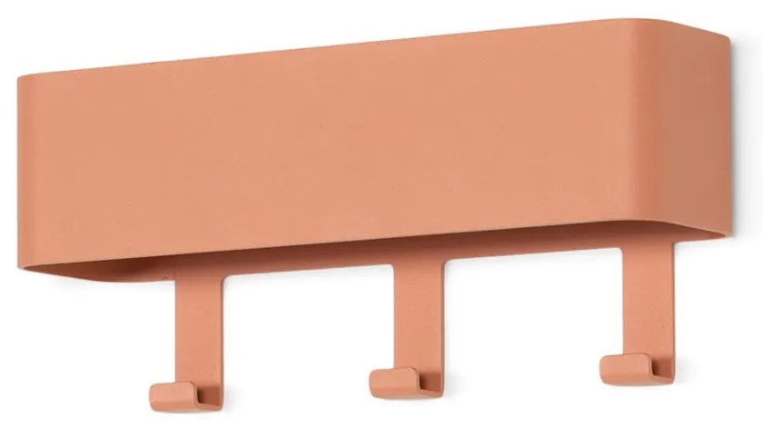 Метална стенна закачалка в цвят сьомга с рафт 27 cm Dax Play – Spinder Design